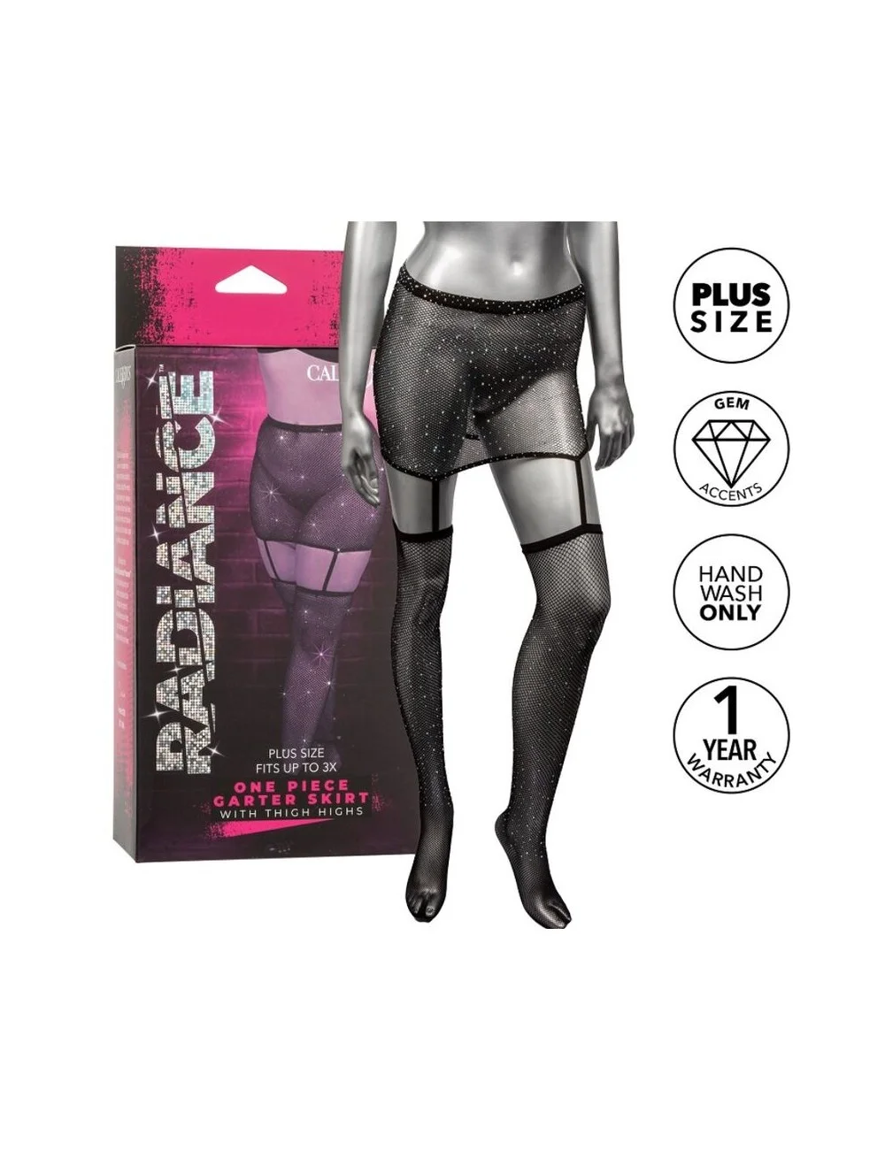 RADIANCE - GARTER SKIRT THIGH HIGHS PLUS SIZE RADIANCE - GARTER SKIRT THIGH HIGHS PLUS SIZE