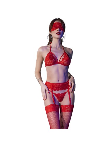 CHILIROSE - CR 4467 SET FOUR PIECES RED L/XL