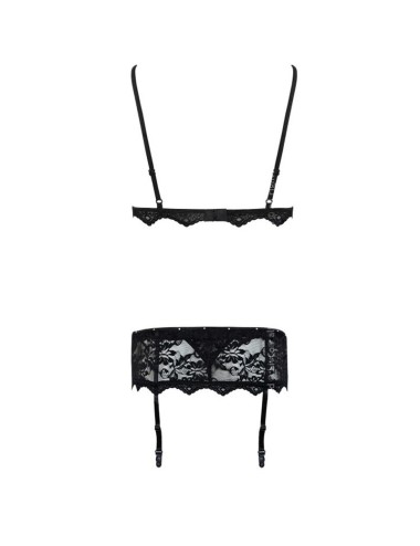 LIVCO CORSETTI FASHION - BELITA LC 90231 BRA + PANTY + GARTER BELT BLACK S/M