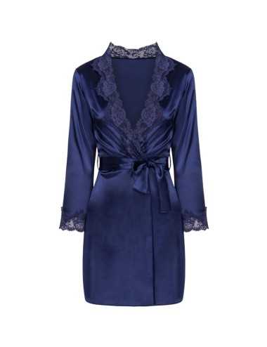 LIVCO CORSETTI FASHION - JACQUELINE LC 90249 DRESSING GOWN + SHIRT + PANTY NAVY BLUE L/XL