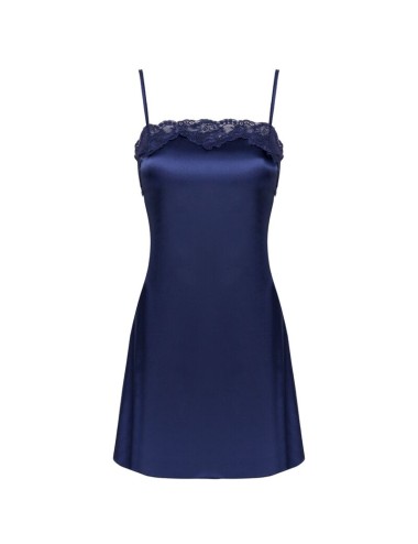 LIVCO CORSETTI FASHION - JACQUELINE LC 90249 DRESSING GOWN + SHIRT + PANTY NAVY BLUE L/XL