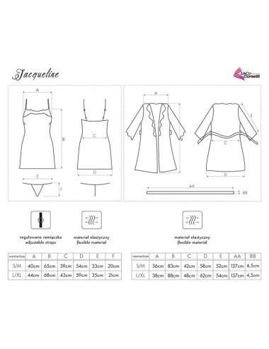 LIVCO CORSETTI FASHION - JACQUELINE LC 90249 DRESSING GOWN + SHIRT + PANTY NAVY BLUE L/XL