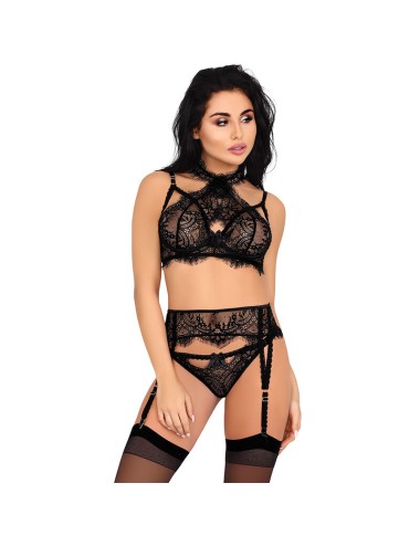 LIVCO CORSETTI FASHION - MAJALESA LC 90526 BRA + GARTER BELT + PANTY BLACK
