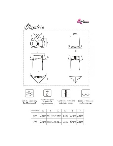 LIVCO CORSETTI FASHION - MAJALESA LC 90526 BRA + GARTER BELT + PANTY BLACK