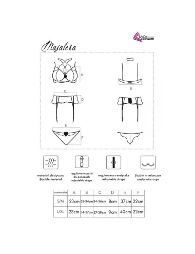 LIVCO CORSETTI FASHION - MAJALESA LC 90526 BRA + GARTER BELT + PANTY BLACK L/XL