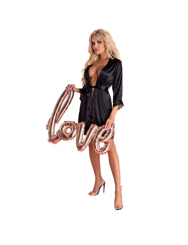 LIVCO CORSETTI FASHION - ARILADYEN LC 90568 DRESSING GOWN + PANTY BLACK