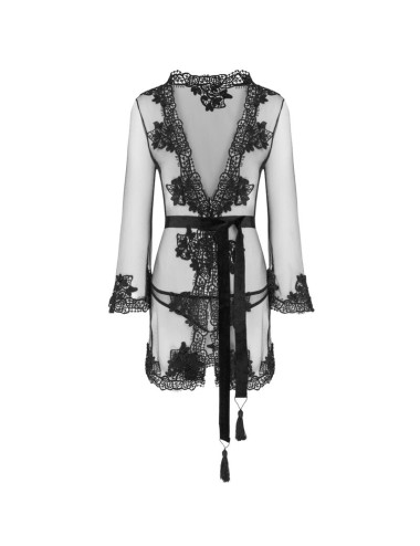 LIVCO CORSETTI FASHION - HERINA LC XG056 DRESSING GOWN + PANTY BLACK ONE SIZE