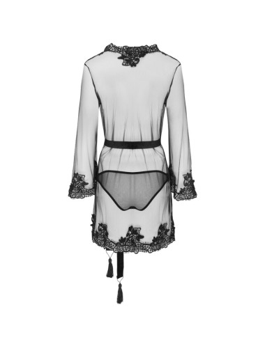 LIVCO CORSETTI FASHION - HERINA LC XG056 DRESSING GOWN + PANTY BLACK ONE SIZE