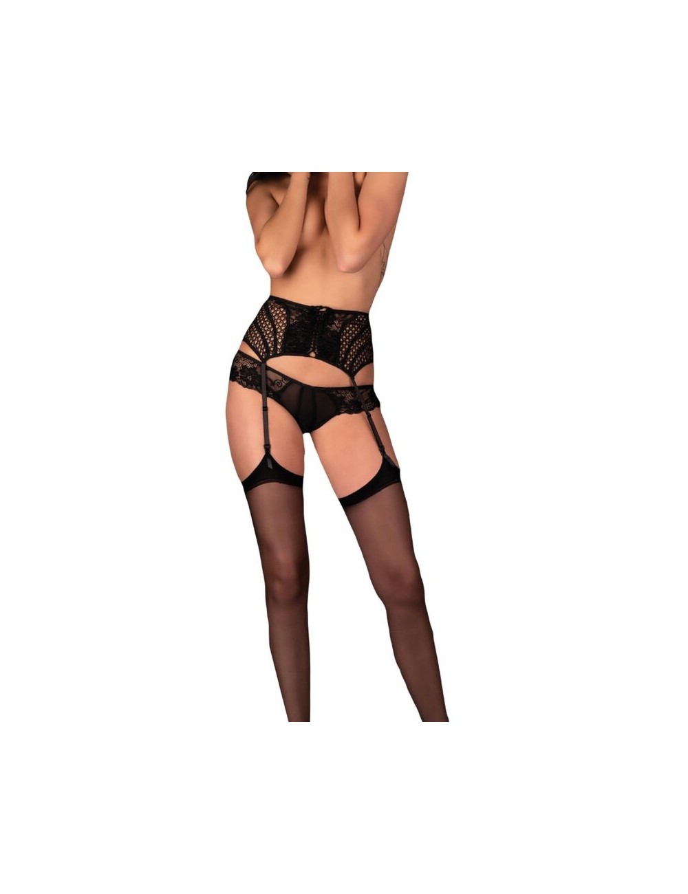 LIVCO CORSETTI FASHION - SEVEM LC 90277-1 GARTER BELT BLACK L/XL