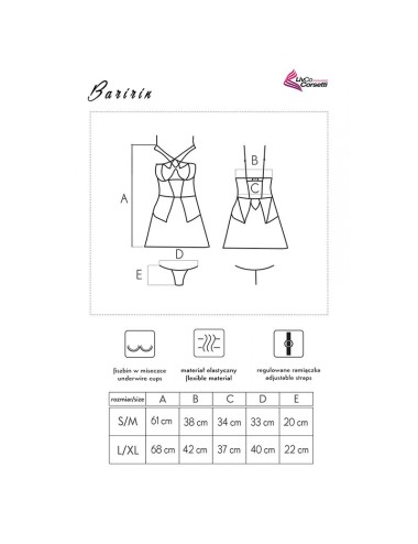 LIVCO CORSETTI FASHION - BARIRIN LC 90633 SHIRT + PANTY BLACK
