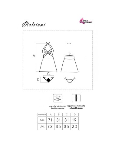 LIVCO CORSETTI FASHION - MALVIAMI LC 90625 SHIRT + PANTY BLACK L/XL
