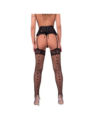 LIVCO CORSETTI FASHION - GARTER BELT + STOCKINGS BLACK L/XL