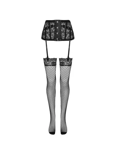 LIVCO CORSETTI FASHION - GARTER BELT + STOCKINGS BLACK L/XL