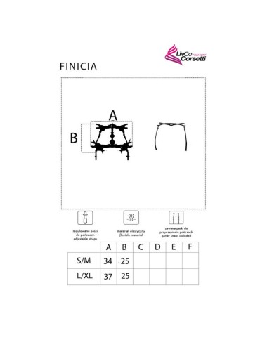 LIVCO CORSETTI FASHION - FINICIA LC90725 GARTER BELT BLACK