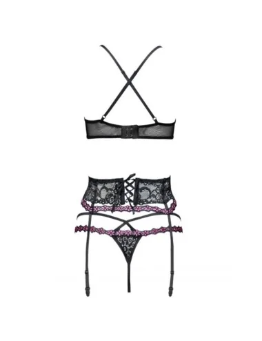 LIVCO CORSETTI FASHION - SNEHANA LC 90443 BRA + GARTER BELT + PANTY BLACK
