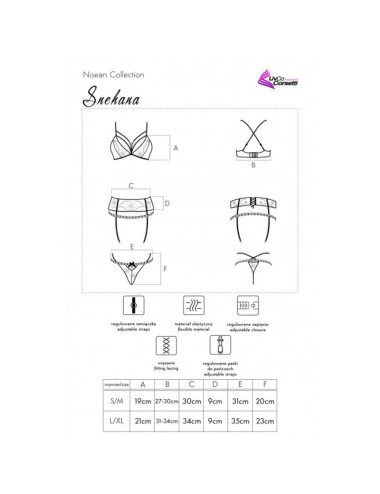 LIVCO CORSETTI FASHION - SNEHANA LC 90443 BRA + GARTER BELT + PANTY BLACK L/XL