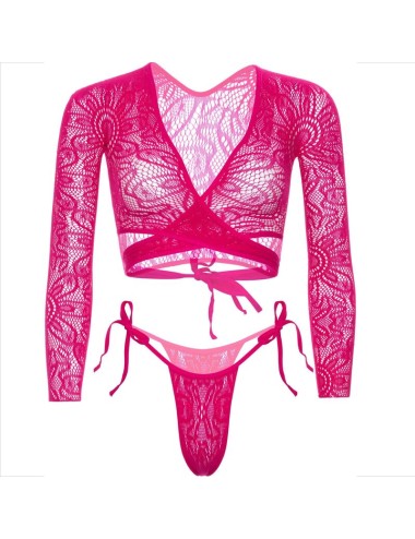 LEG AVENUE - TOP CROP LACE WITH THONG