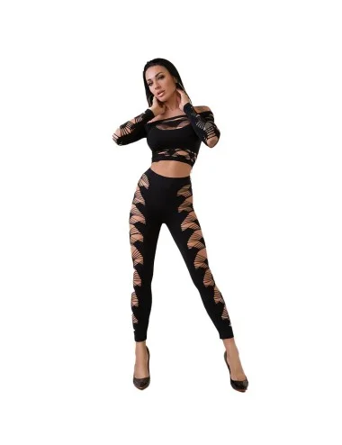 CHILIROSE - CR 4436 TOP & LEGGINS BLACK S/L