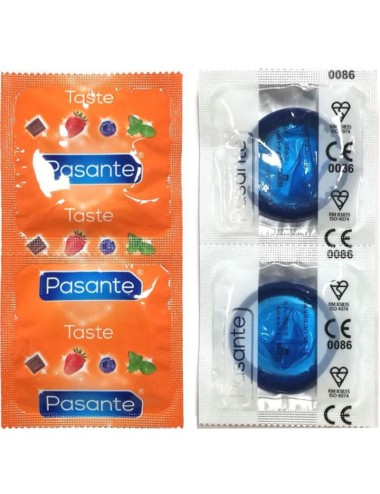 PASANTE - CONDOMS FLAVOR BLUEBERRY BAG 144 UNITS