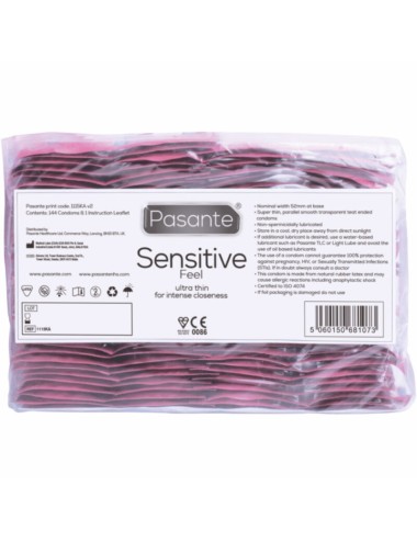 PASANTE - CONDOMS SENSITIVE BAG 144 UNITS