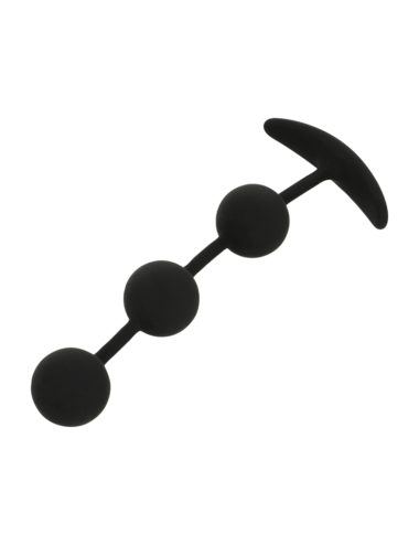 BLACK&SILVER - HARRY ANAL ROSARY 3 SILICONE SPHERES 14 CM