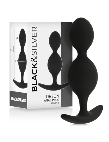 BLACK&SILVER - ORSON PLUG SILICONE 2 ANAL WAVES 9 CM