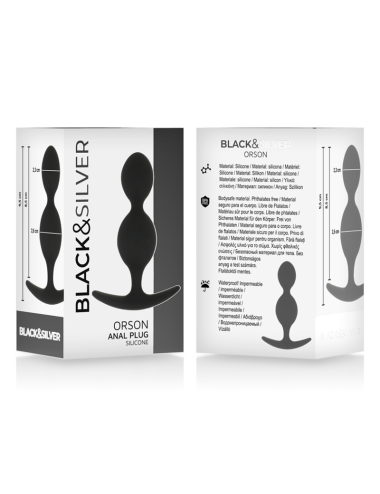 BLACK&SILVER - ORSON PLUG SILICONE 2 ANAL WAVES 9 CM