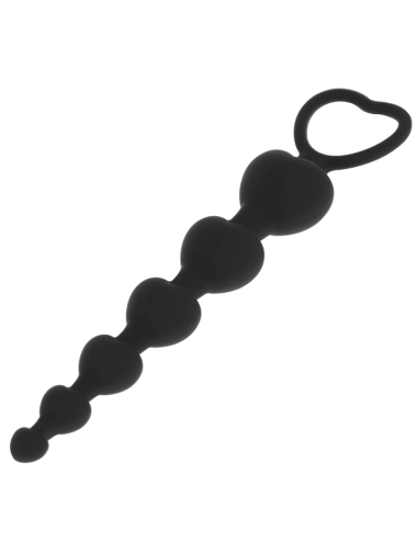 BLACK&SILVER - MILA ANAL CHAIN OF HEARTS 18 CM