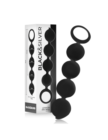 BLACK&SILVER - LENNON ANAL ROSARY 4 SILICONE SPHERES 15 CM