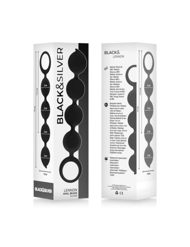 BLACK&SILVER - LENNON ANAL ROSARY 4 SILICONE SPHERES 15 CM