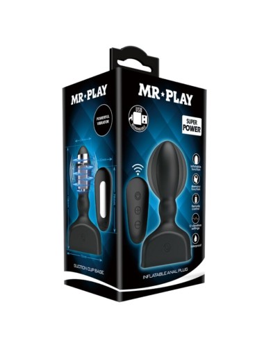 MR PLAY - BLACK INFLATABLE ANAL PLUG REMOTE CONTROL