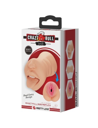 CRAZY BULL - SARAH VAGINA-SHAPED MASTUBADOR DUAL ENTRY