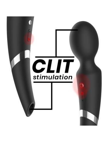 BLACK&SILVER - BECK RECHARGEABLE SILICONE MASSAGER AND SUCTION BLACK