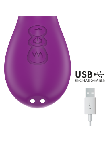 INTENSE - ATENEO RECHARGEABLE MULTIFUNCTION VIBRATOR 7 VIBRATIONS WITH SWINGING MOTION AND SUCKING PURPLE