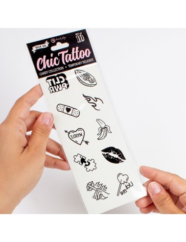SECRET PLAY - SET OF 10 CANDY COLLECTION TEMPORARY TATTOOS