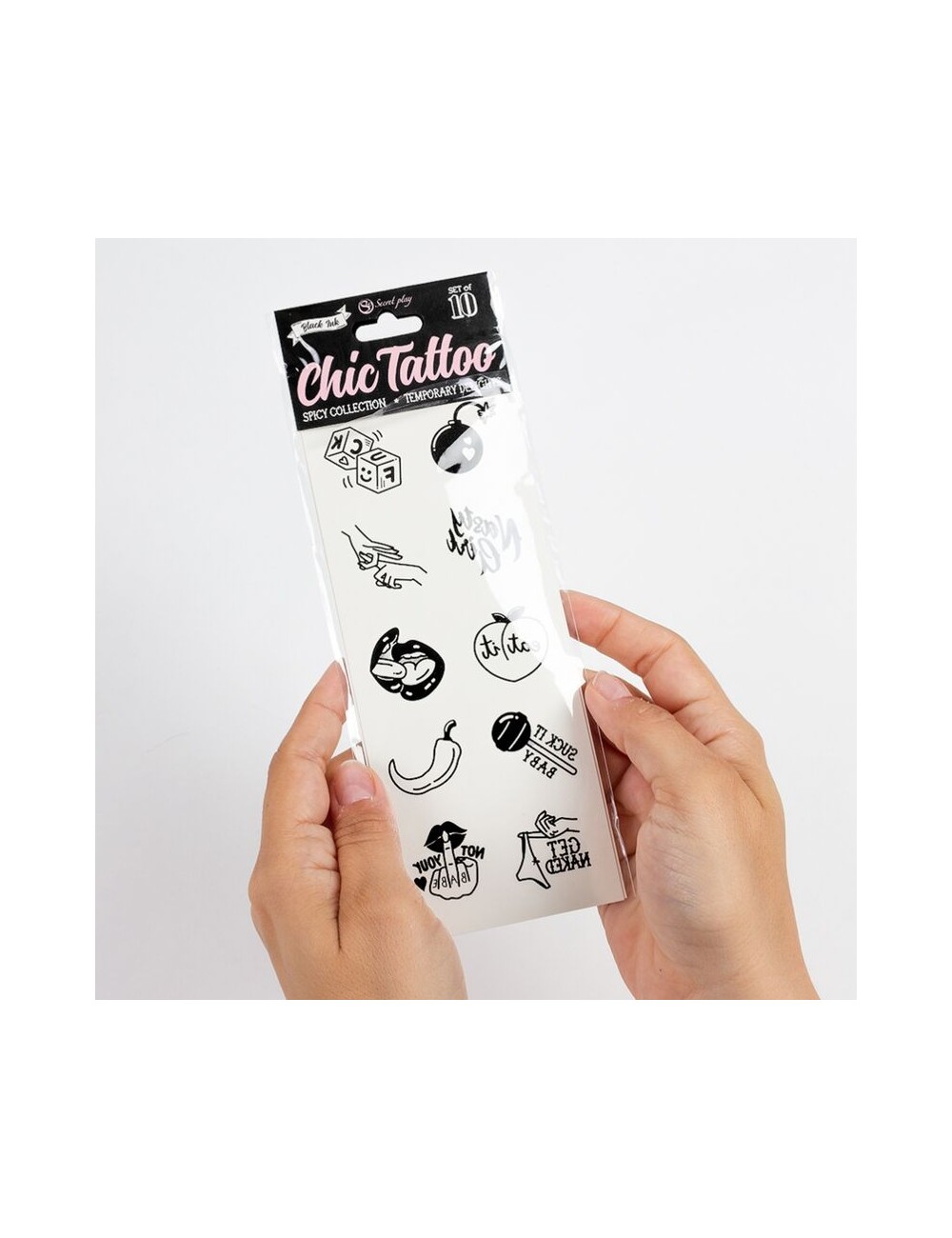SECRET PLAY - SET OF 10 SPICY COLLECTION TEMPORARY TATTOOS