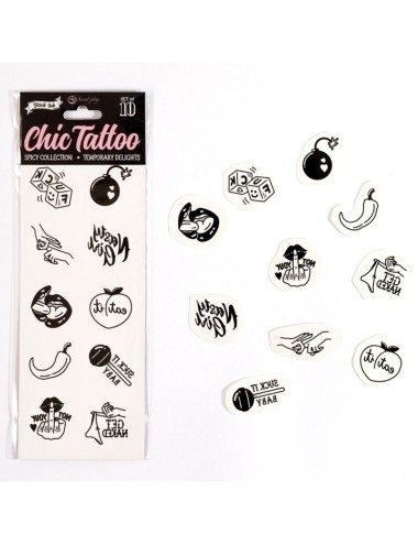SECRET PLAY - SET OF 10 SPICY COLLECTION TEMPORARY TATTOOS