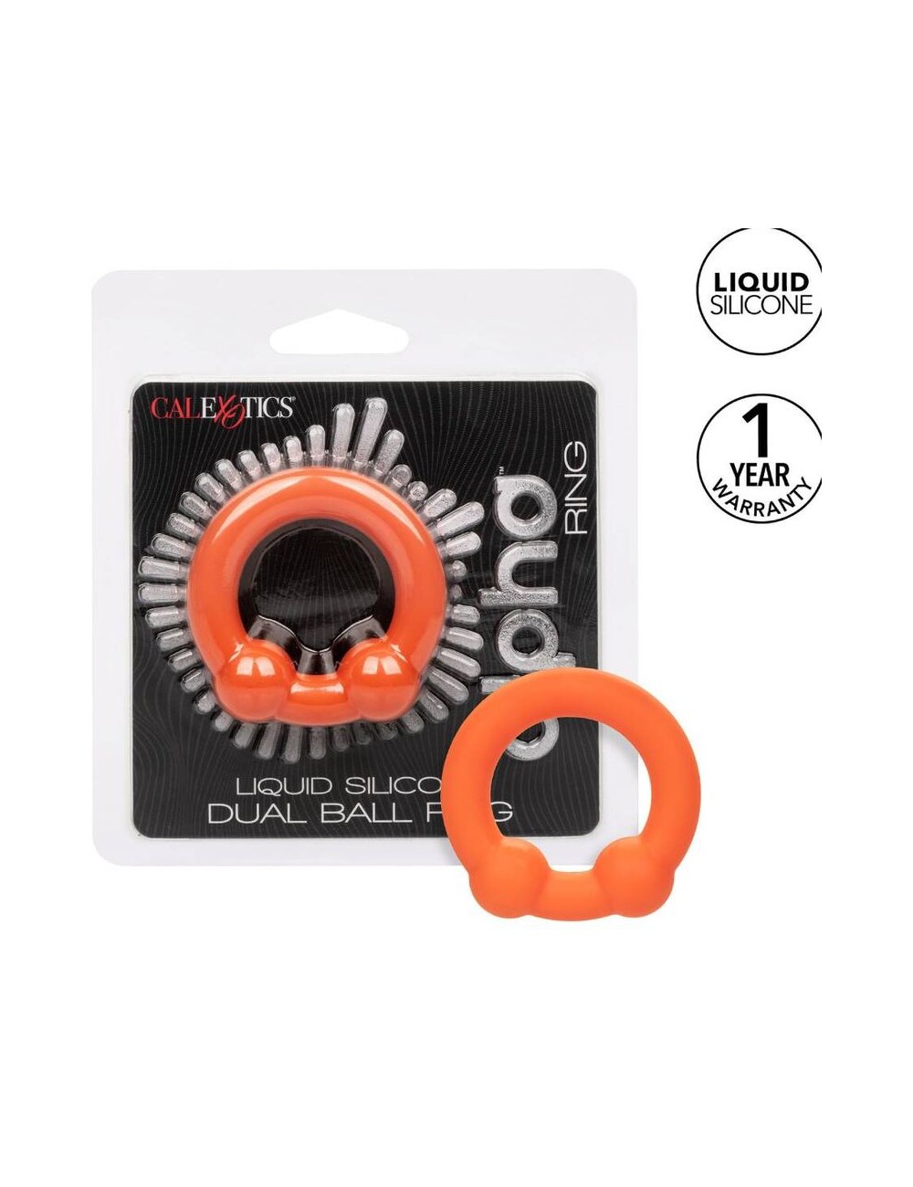CALIFORNIA EXOTICS - ALPHA DUAL BALL RING ORANGE CALIFORNIA EXOTICS - ALPHA DUAL BALL RING ORANGE
