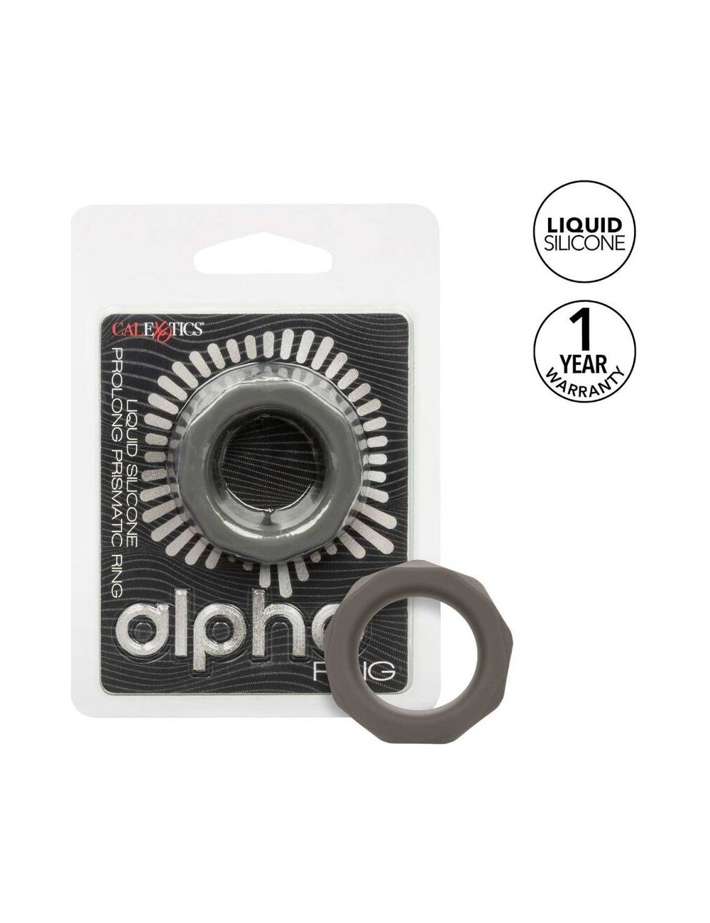 CALIFORNIA EXOTICS - ALPHA PROLONG PRISMATIC RING GREY CALIFORNIA EXOTICS - ALPHA PROLONG PRISMATIC RING GREY