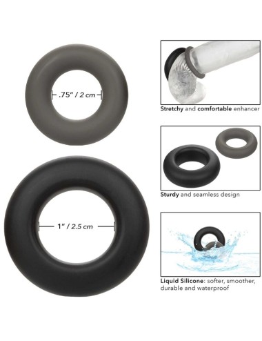 CALIFORNIA EXOTICS - ALPHA PROLONG SET OF 2 RING GREY