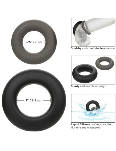 CALIFORNIA EXOTICS - ALPHA PROLONG SET OF 2 RING GREY