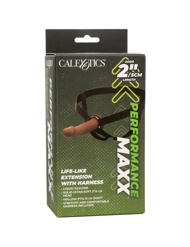 CALIFORNIA EXOTICS - PERFORMANCE MAXX LIFE-LIKE EXTENSION WITH HARNESS BROWN SKIN