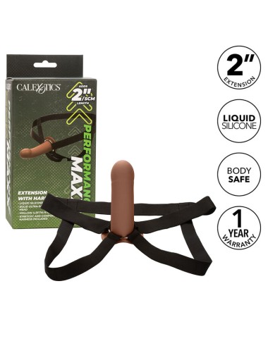 CALIFORNIA EXOTICS - PERFORMANCE MAXX EXTENSION WITH HARNESS BROWN SKIN