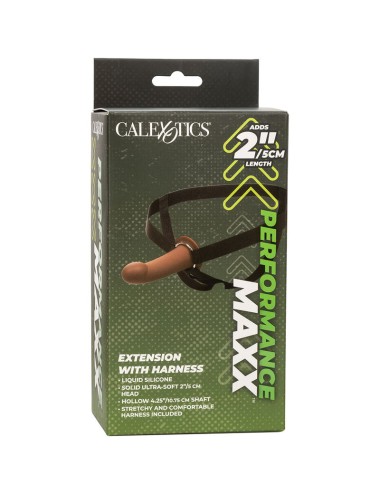 CALIFORNIA EXOTICS - PERFORMANCE MAXX EXTENSION WITH HARNESS BROWN SKIN
