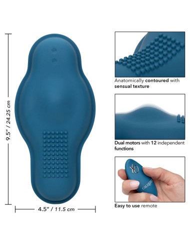 CALIFORNIA EXOTICS - RIDER MASSAGER DOUBLE MOTOR REMOTE CONTROL BLUE