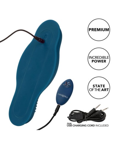 CALIFORNIA EXOTICS - RIDER MASSAGER DOUBLE MOTOR REMOTE CONTROL BLUE
