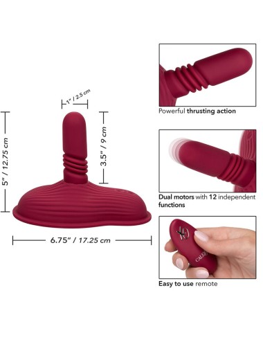 CALIFORNIA EXOTICS - RIDER MASSAGER DOUBLE MOTOR REMOTE CONTROL RED