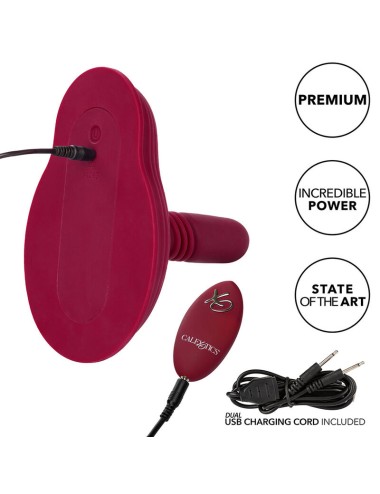 CALIFORNIA EXOTICS - RIDER MASSAGER DOUBLE MOTOR REMOTE CONTROL RED
