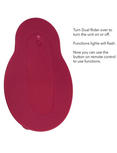 CALIFORNIA EXOTICS - RIDER MASSAGER DOUBLE MOTOR REMOTE CONTROL RED