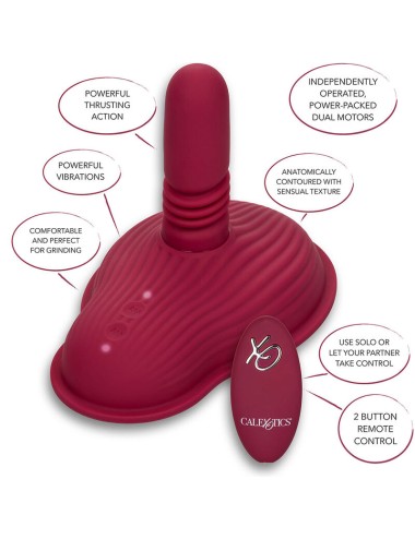 CALIFORNIA EXOTICS - RIDER MASSAGER DOUBLE MOTOR REMOTE CONTROL RED